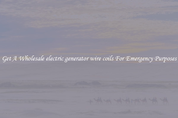 Get A Wholesale electric generator wire coils For Emergency Purposes
