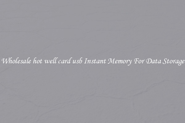 Wholesale hot well card usb Instant Memory For Data Storage