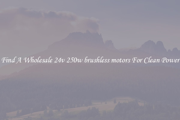 Find A Wholesale 24v 250w brushless motors For Clean Power